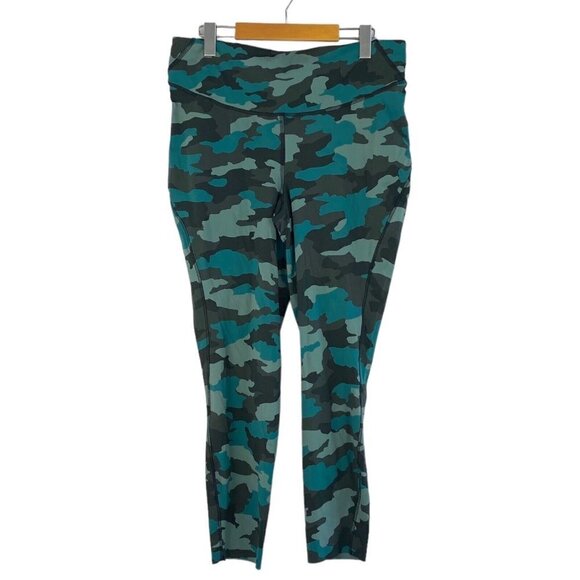 Lululemon Base Pace High-Rise Running Tight 25" Camo Tidewater Blue Teal US 14 - Picture 1 of 9